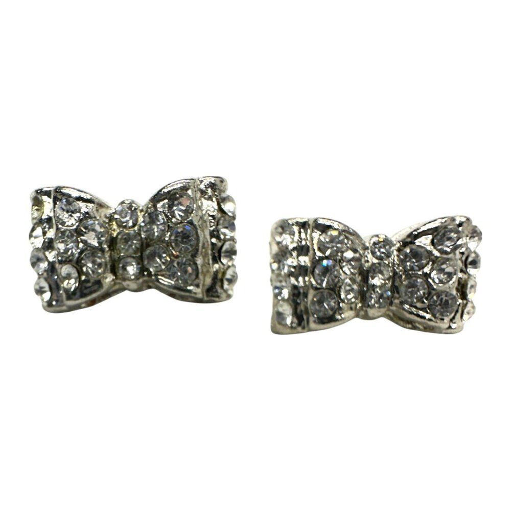 Rhinestone Bow Earrings